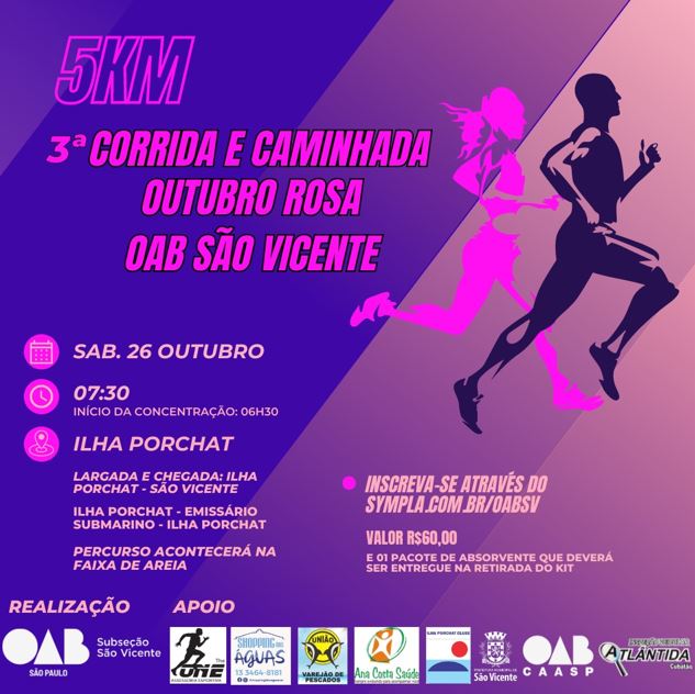 3ª Corrida e Caminhada Outubro Rosa OAB São Vicente